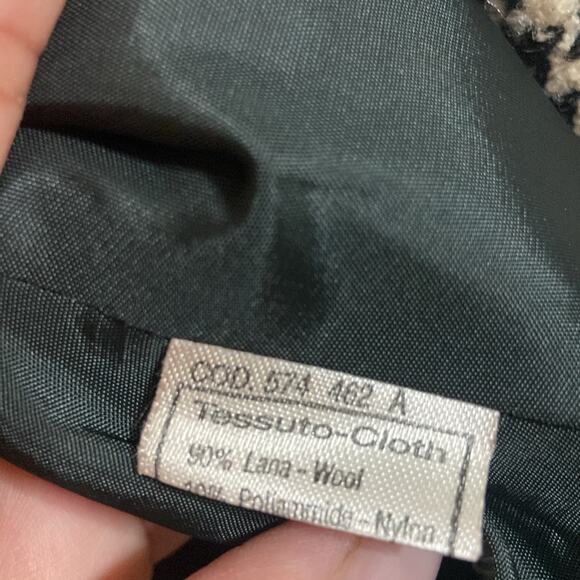 Madyva Made in Italy Women Tan/Black Wool Blend Houndstooth Blazer Size 44 - Picture 9 of 10